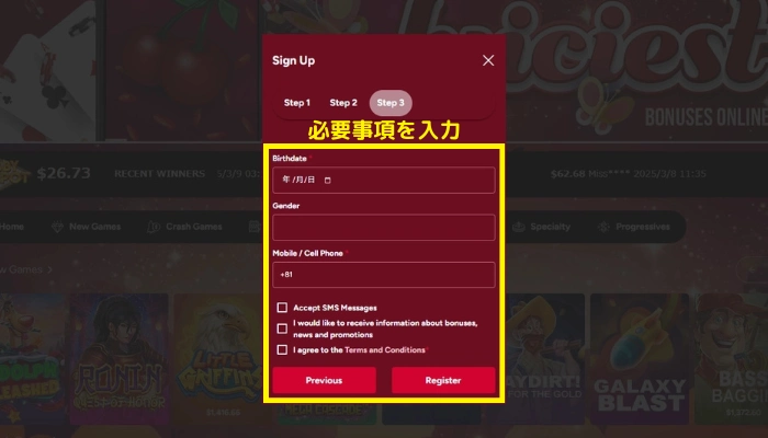 登録画面(3/3)